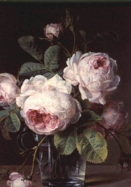 Roses dans un vase en verre - Cornelis Van Spaendonck