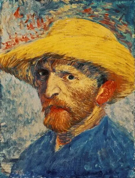 Auto portrait avec chapeau de paille _ 1887_ Van Gogh