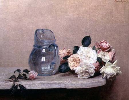 Nature morte et rose - Fantin-Latour Henri