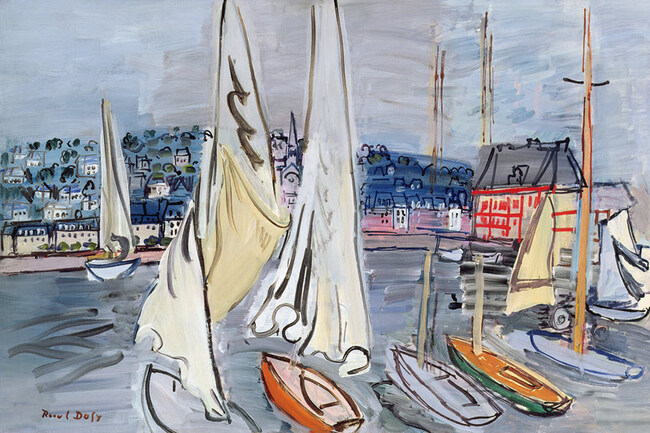 Voiliers dans le port de Deauville - Raoul Dufy
