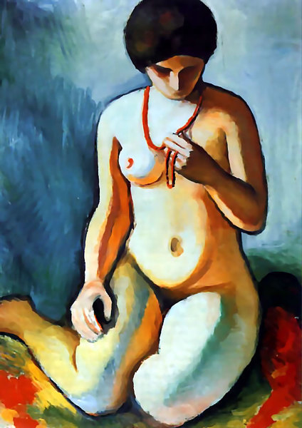 Nu au collier de corail - August Macke