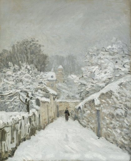 Neige à Louveciennes - Sisley