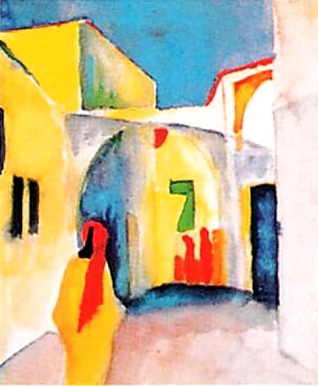 Vue dans une ruelle - August Macke