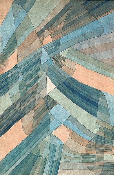 Les courants polyphoniques - Paul Klee - Aquarelle sur carton 43,9 x 28,9 cm 1929  Kunstzammlung Nordrhein-Westfalen, Düsseldorf, Allemagne