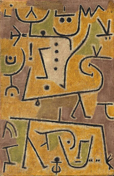 Le Gilet d'Or - Paul Klee - Tempera sur toile de jute 65 x 43 cm 1938  Kunstzammlung Nordrhein Westfalen, Düsseldorf, Allemagne