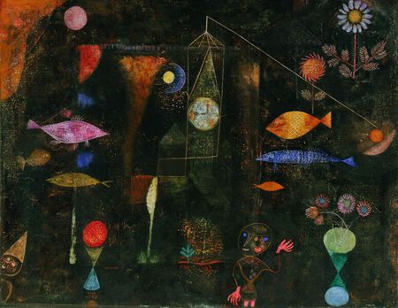 Magie des poissons - Paul Klee - Huile et aquarelle 77 x 98 cm 1925  The Philadelphia Museum of Art, USA