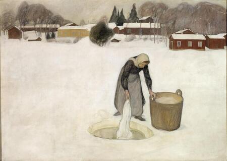 Lessive sur la glace - 1900