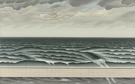 La mer (Vagues) Dominique Peyronnet huile sur toile 53 x 81 cm