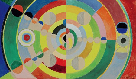 Relief disques - Gouache sur toile 55,2 x 96,8 cm 1936  Collection priv&eacute;e