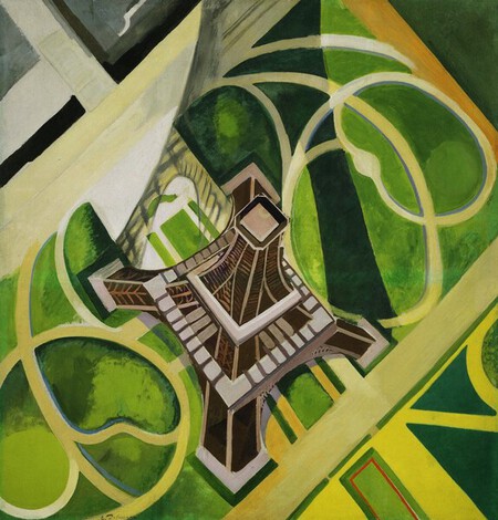 La Tour Eiffel et jardin du champs de mars - Huile sur toile 178,1 x 170,4 cm 1922  Hirshhorn Museum, Washington, USA