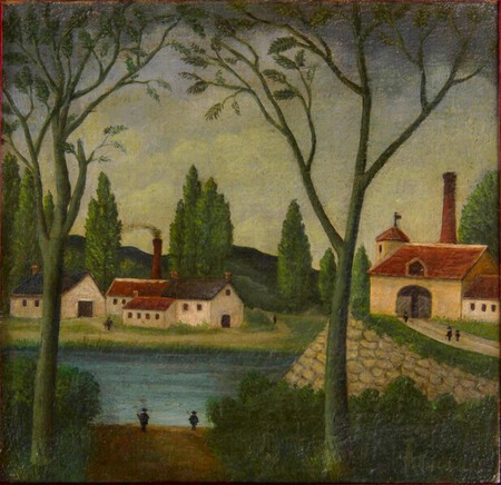 Paysage Henri Rousseau vers 1905 Huile sur toile 24,5 x 25,5 cm
