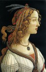 Portrait en buste de Simonetta Vespucci - Sandro Botticelli Tempera sur bois, 81,8 &times; 54 cm, St&auml;del Museum, Francfort-sur-le-Main