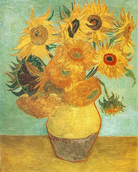 Vase avec douze tournesols (Arles, janvier 1889). Mus&eacute;e d'art de Philadelphie, &Eacute;tats-Unis.